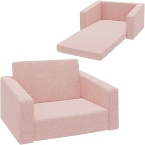 MHSTAR UK LTD AIYAPLAY Kids Chair Bed, 2 in 1 Toddler Recliner Foldable Kids Armchair with Washable Cushion, Cover, for 1.5-3 Years Old, Pink