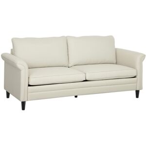 MHSTAR UK LTD HOMCOM 3 Seater Sofa, Modern Fabric Sofa Couch with Spring Cushion, Rubber Wood Legs, 191cm Upholstered Settee for Living Room, Bedroom, Home Office,