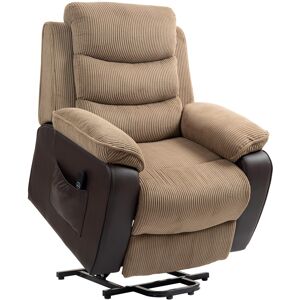 MHSTAR UK LTD HOMCOM Power Lift Recliner Chair for Elderly, Patchwork Design Oversized Electric Riser and Recliner Armchair for Living Room with Remote Control and
