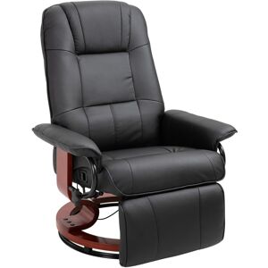 MHSTAR UK LTD HOMCOM 360�� Swivel Recliner Chair with Footstool, Manual Recliner Armchair with Wooden Base, Linen-Like Upholstered Reclining Chair for Living Ro