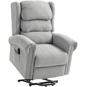 MHSTAR UK LTD HOMCOM Power Lift Recliner Chair for Elderly, Velvet-Feel Electric Riser and Recliner Armchair for Living Room with USB Charging Port, Remote Control,