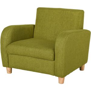MHSTAR UK LTD HOMCOM Kids Children Armchair Mini Sofa Wood Frame Anti-Slip Legs High Back Bedroom Playroom Furniture, Green