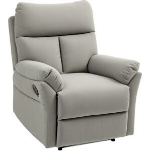 MHSTAR UK LTD HOMCOM Recliner Armchair with Thick Padded Spring Cushion, Microfibre Manual Reclining Chair with Adjustable Leg Rest for Living Room, Bedroom, Grey