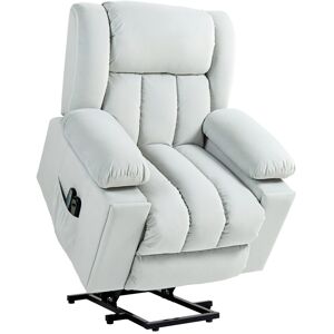 MHSTAR UK LTD HOMCOM Power Lift Recliner Chair with Vibration Massage and Heat, Electric Lift Chair for Elderly, Overstuffed Fabric Riser and Reclining Armchair wit