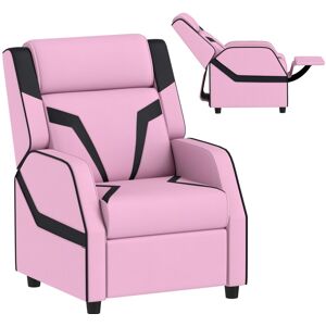 MHSTAR UK LTD AIYAPLAY Kids Chair, 2 in 1 Toddler Armchair Recliner with Backrest, Armrest, Footrest, PU Leather Kid Armchair for Playroom, Bedroom, Living Room, Pi