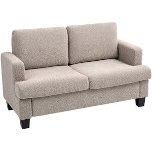 MHSTAR UK LTD HOMCOM 2 Seater Sofa, 138 cm Loveseat Sofa with Removable Back Cushions, Chenille Fabric Small Couch Settee with S-springs for Living Room, Bedroom, H