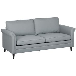 MHSTAR UK LTD HOMCOM 3 Seater Sofa, Modern Fabric Sofa Couch with Spring Cushion, Rubber Wood Legs, 191cm Upholstered Settee for Living Room, Bedroom, Home Office,