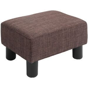 MHSTAR UK LTD HOMCOM Linen Fabric footstool footrest Small Seat Foot Rest Chair Ottoman Home Office with Legs 40 x 30 x 24cm Brown