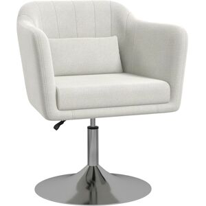 MHSTAR UK LTD HOMCOM Swivel Accent Chair for Living Room Contemporary Vanity Armchair with Adjustable Height Thick Cushion Lumbar Support Armrest for Bedroom Office