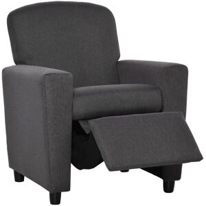 MHSTAR UK LTD HOMCOM Kids Children Recliner Lounger Armchair Sofa Chair with Footrest for Children Playroom Bedroom Living Room, Grey