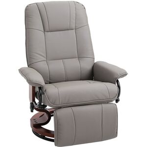 MHSTAR UK LTD HOMCOM Ergonomic Office Recliner Sofa Chair PU Leather Armchair Lounger Grey