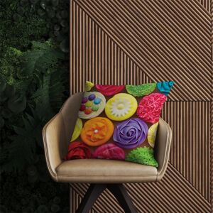 WRT Ltd Bright Colourful Cupcakes Outdoor Cushion - 60cm x 60cm WRT Ltd Bright Colourful Cupcakes Outdoor Cushion - 60cm x 60cm