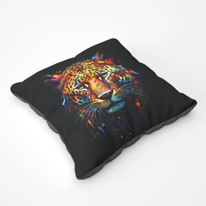 WRT Ltd Splashart Leopard Face Floor Cushion WRT Ltd Splashart Leopard Face Floor Cushion