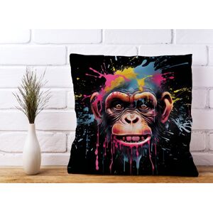 WRT Ltd Multi Coloured Monkey Face Splashart Cushions - 60cm x 60cm WRT Ltd Multi Coloured Monkey Face Splashart Cushions - 60cm x 60cm