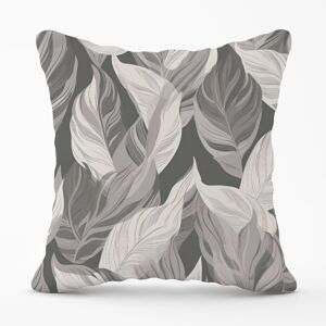 WRT Ltd Grey Floral Leaves Outdoor Cushion - 45cm x 45cm WRT Ltd Grey Floral Leaves Outdoor Cushion - 45cm x 45cm