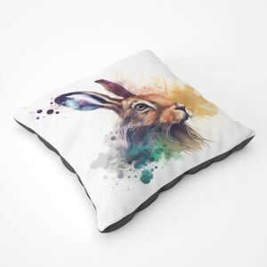 WRT Ltd Hare Close Up Splashart Floor Cushion WRT Ltd Hare Close Up Splashart Floor Cushion
