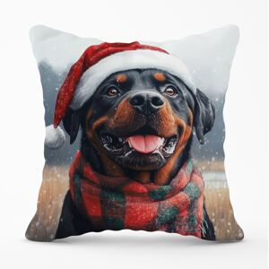 WRT Ltd Christmas Rottweiler Cushion - 60cm x 60cm WRT Ltd Christmas Rottweiler Cushion - 60cm x 60cm