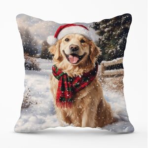 WRT Ltd Christmas Golden Retriever Cushion - 45cm x 45cm WRT Ltd Christmas Golden Retriever Cushion - 45cm x 45cm