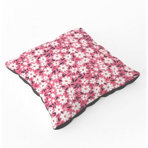 WRT Ltd Small Cute White Flower Pattern Floor Cushion WRT Ltd Small Cute White Flower Pattern Floor Cushion