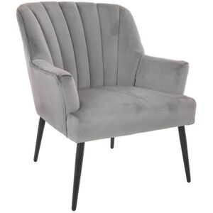 XS-Stock.com Ltd Hodge & Hodge Oyster Shape Armchair With Velvet Style Cover - Grey XS-Stock.com Ltd Hodge & Hodge Oyster Shape Armchair With Velvet Style Cover - Grey
