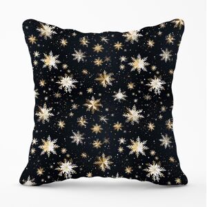 WRT Ltd Silver Gold Snowflake Pattern Cushions - 45cm x 45cm WRT Ltd Silver Gold Snowflake Pattern Cushions - 45cm x 45cm