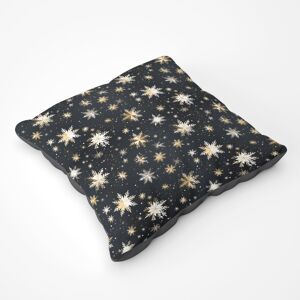 WRT Ltd Silver Gold Snowflake Pattern Floor Cushion WRT Ltd Silver Gold Snowflake Pattern Floor Cushion