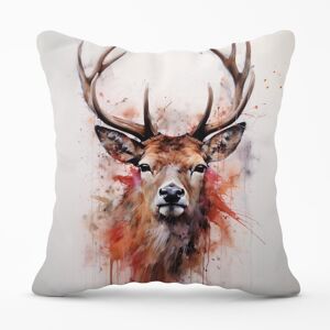 WRT Ltd Watercolour Splashart Stag Face Outdoor Cushion - 45cm x 45cm WRT Ltd Watercolour Splashart Stag Face Outdoor Cushion - 45cm x 45cm