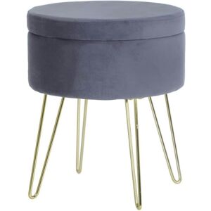 XS-Stock.com Ltd Hodge & Hodge Aria Plush Velvet Storage Stool With Gold Legs - Grey XS-Stock.com Ltd Hodge & Hodge Aria Plush Velvet Storage Stool With Gold Legs - Grey