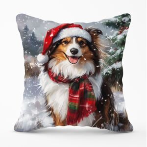 WRT Ltd Snowy Christmas Shetland Sheepdog Cushion - 45cm x 45cm WRT Ltd Snowy Christmas Shetland Sheepdog Cushion - 45cm x 45cm