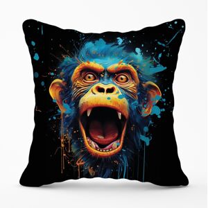 WRT Ltd Crazy Monkey face Splashart Cushions - 45cm x 45cm WRT Ltd Crazy Monkey face Splashart Cushions - 45cm x 45cm