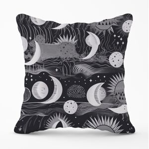 WRT Ltd Abstract Black White Moon and Sun Cushions - 45cm x 45cm WRT Ltd Abstract Black White Moon and Sun Cushions - 45cm x 45cm