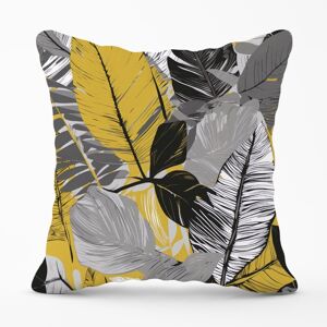 WRT Ltd Grey Yellow Floral Leaves Outdoor Cushion - 45cm x 45cm WRT Ltd Grey Yellow Floral Leaves Outdoor Cushion - 45cm x 45cm