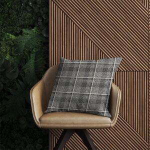 WRT Ltd Monochrome Textured Checked Pattern Outdoor Cushion - 60cm x 60cm WRT Ltd Monochrome Textured Checked Pattern Outdoor Cushion - 60cm x 60cm