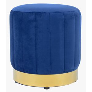 XS-Stock.com Ltd Hodge and Hodge Luna Plush Velvet Stool Ottoman Gold Base - Classic blue XS-Stock.com Ltd Hodge and Hodge Luna Plush Velvet Stool Ottoman Gold Base - Classic blue