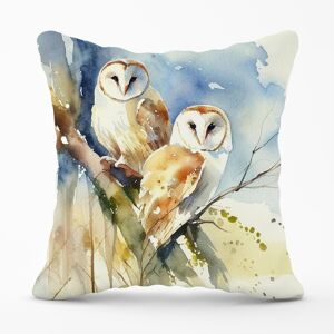 WRT Ltd Barn Owls Watercolour Outdoor Cushion - 45cm x 45cm WRT Ltd Barn Owls Watercolour Outdoor Cushion - 45cm x 45cm
