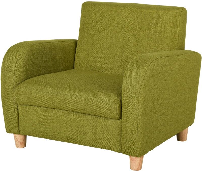 MHSTAR UK LTD HOMCOM Kids Children Armchair Mini Sofa Wood Frame Anti-Slip Legs High Back Bedroom Playroom Furniture, Green