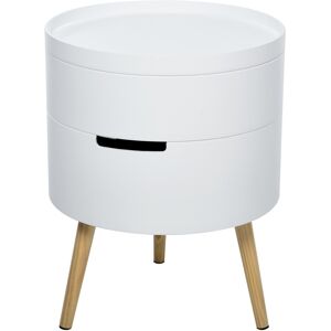 MHSTAR UK LTD HOMCOM Side Coffee Table End Desk Night Stand Storage w/ Detachable Tray , White