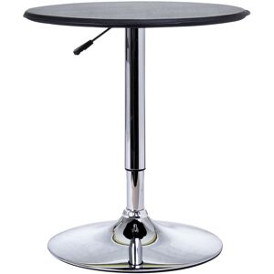 MHSTAR UK LTD HOMCOM 93cm Adjustable Round Bar Table w/ PVC Leather Steel Base Bistro Black