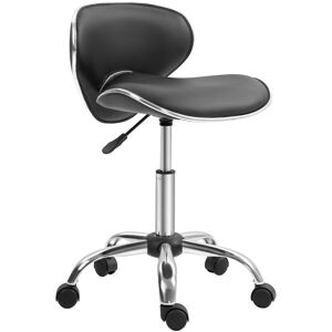 MHSTAR UK LTD HOMCOM Adjustable Rolling Swivel Beauty Salon Chair, Stool for Spa, Technician - Black