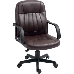 MHSTAR UK LTD HOMCOM Swivel Executive Office Chair PU Leather Computer Desk Chair Office Furniture - Dark Brown