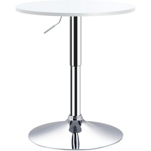 MHSTAR UK LTD HOMCOM Φ60cm Adjustable Height Round Bar Table w/ Swivel Top Metal Frame White