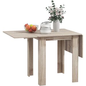 MHSTAR UK LTD HOMCOM Folding Dining Table, Extendable Kitchen Table for Small Space, Drop Leaf Table for 2-4 People, Oak