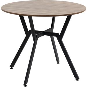 MHSTAR UK LTD HOMCOM Small Kitchen Table with Black Steel Legs Dining Desk for Living Room