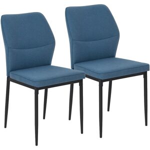 MHSTAR UK LTD HOMCOM Velvet Dining Chairs Set of 2, Modern Upholstered Kitchen Chairs with Metal Legs, Curved Back and Padded Seat, Armless Side Chairs for Dining R