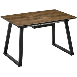 MHSTAR UK LTD HOMCOM Extendable Dining Table Rectangular Wood Effect Tabletop with Steel Frame