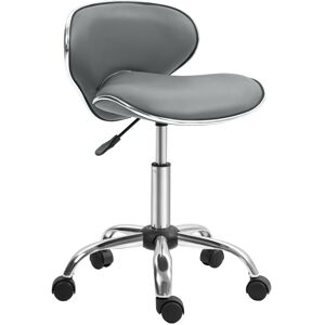 MHSTAR UK LTD HOMCOM Adjustable Rolling Swivel Beauty Salon Chair, Stool for Spa, Technician - Grey