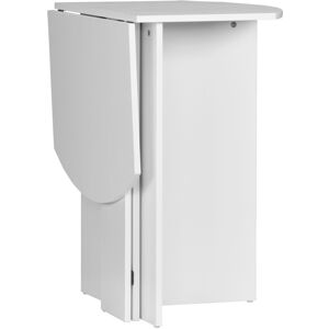 MHSTAR UK LTD HOMCOM Foldable Dining Table, Modern Drop Leaf Table for Kitchen, Dining Room and Living Room, White