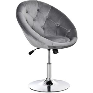 MHSTAR UK LTD HOMCOM Swivel Dining Height Bar Stool Adjustable Armless Tub Chair Grey