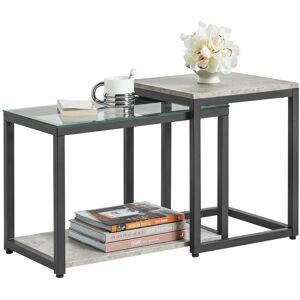 SoBuy Commercial GmbH SoBuy FBT35-HG, Nesting Tables Set of 2 Coffee Table Side Table End Table, Grey-clearance SoBuy Commercial GmbH SoBuy FBT35-HG, Nesting Tables Set of 2 Coffee Table Side Table End Table, Grey-clearance