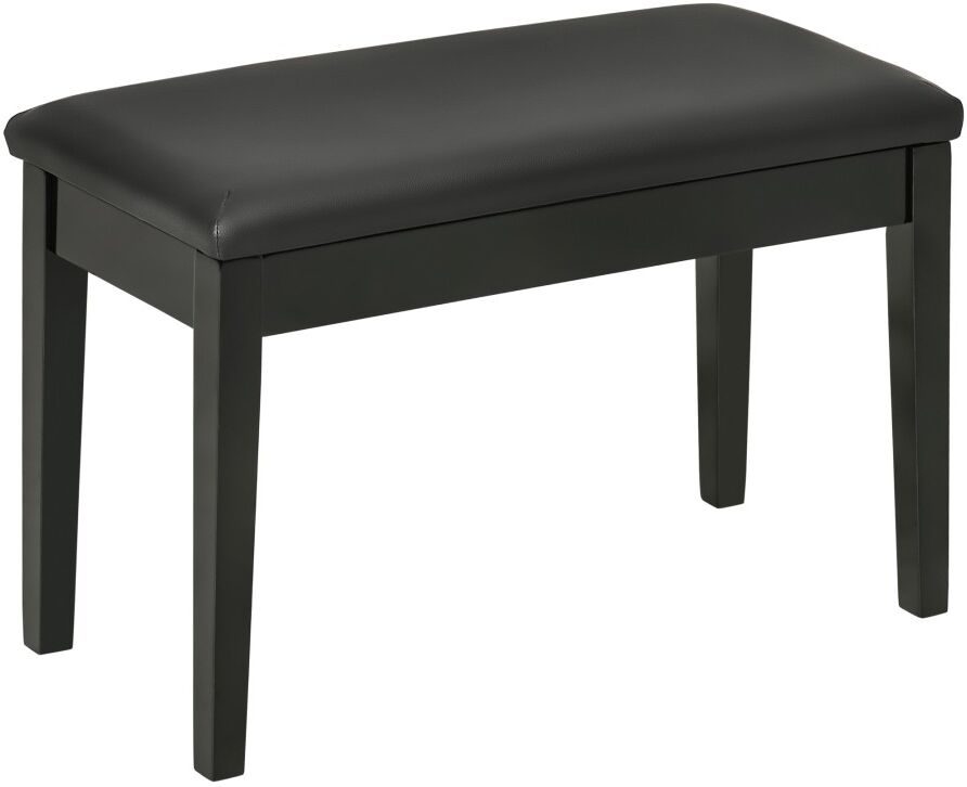 MHSTAR UK LTD HOMCOM Classic Piano Bench Stool, PU Leather Padded Keyboard Seat Black